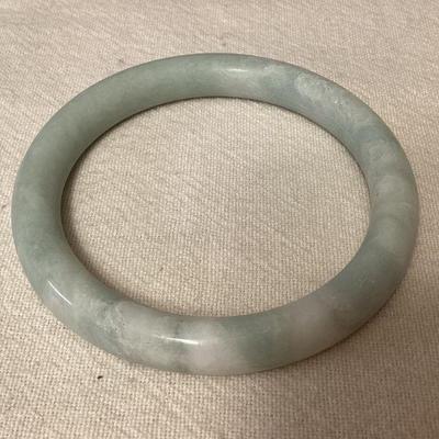 MCS143 Marbled Green & White Jade Bangle Bracelet New 