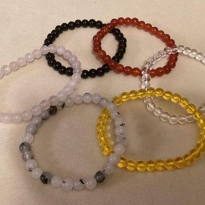 MCS078 Six Polished Stone Bracelets New 