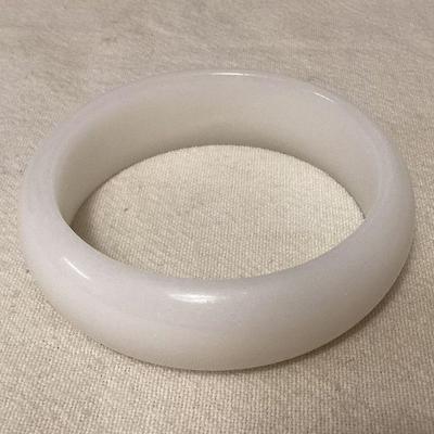 MCS144 Thick White Jade Bangle Bracelet New 