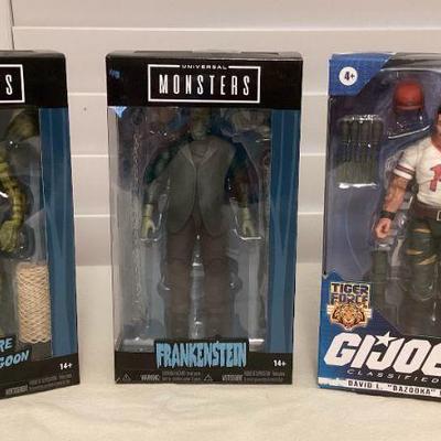 MCS401 GI Joe, Frankenstein & Creature from The Black Lagoon Action Figures New