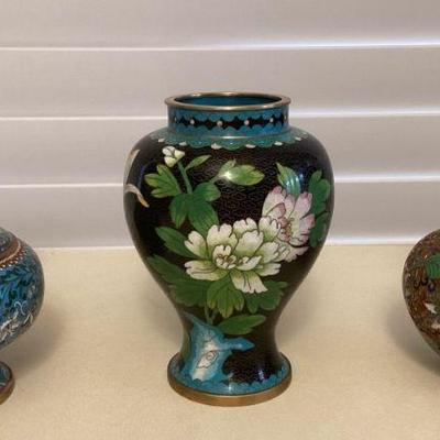 MCS060 Three Chinese Cloisonné Vases