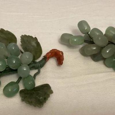 MCS116 Pair Of Two Polished Stone? Clusters Of Grapes