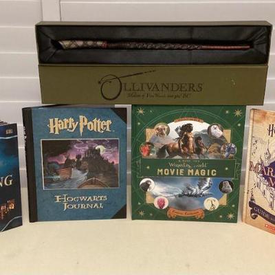 MCS176 Harry Potter Books & Ollivanders Wand