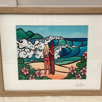 MCS266 Framed Jamie Swim Picture Of Surfer Girl