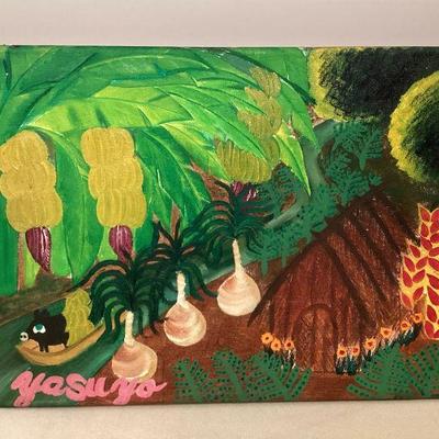 MCS200 Original Tropical Painting On Stretched Canvas
