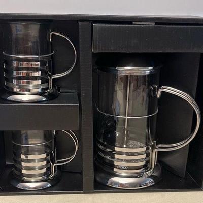 MCS185 Pyrex French Press Coffee/Tea Maker With Two Cups New