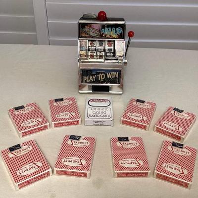 MCS270 Stardust & Fremont Hotel Playing Cards & Toy Slot Machine