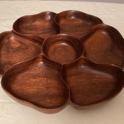 MCS122 Vintage Blair Hawaii Monkey Pod Wood Lazy Susan