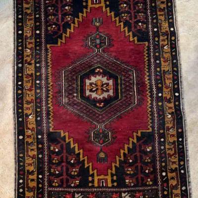 Fo150 vintage hand knotted rug