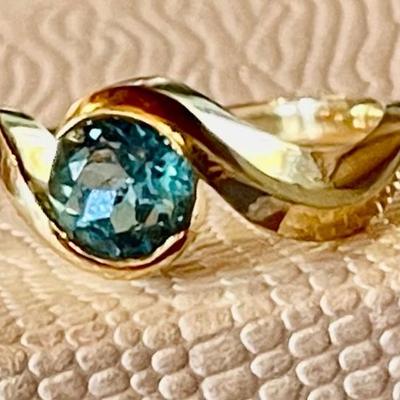Lovely Barbara Westwood 14K Gold & Faceted Topaz Stone Ring Size 7.25 - Total Weight 5.37 Grams 