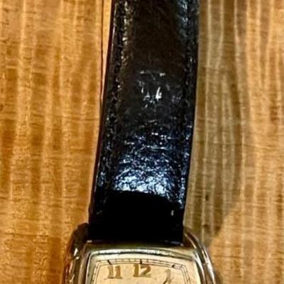 1930s Hamilton Gold Filled Watch Genuine Calfskin Leather 16 Band