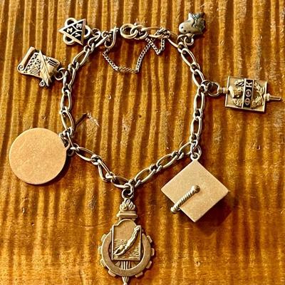 Vintage 12K Gold Filled 7 Inch Charm Bracelet With (2) 10K Gold Charms 