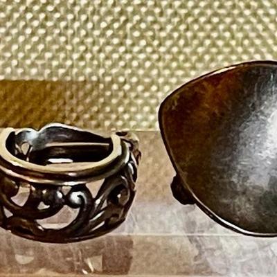 2 Vintage Individual Sterling Silver Clip & Screw Back Earrings - George Jensen & Silpada - Weight 12.16 Grams
