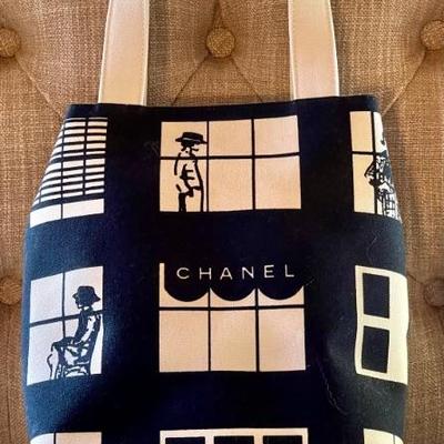 Authentic 2003 - 2004 Chanel Black & White Window Cotton Bag With Tag And Authentication Card 