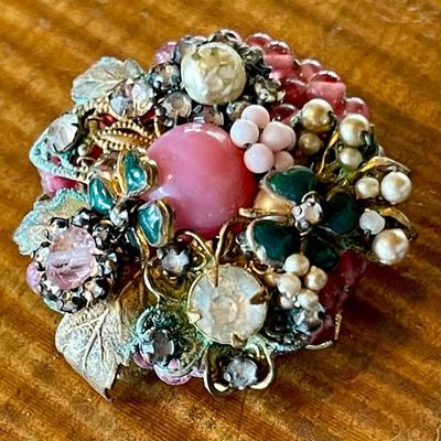 Vintage Miriam Haskell Bead Pin (as Is)