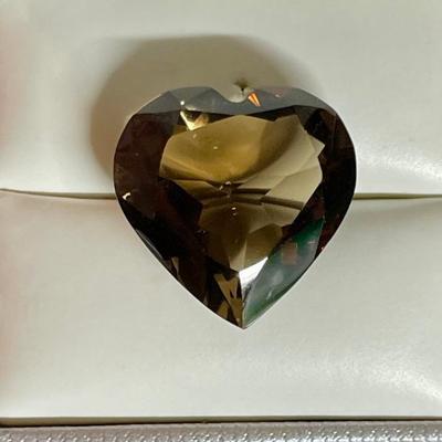 Gorgeous 38.55 Carat Smoky Quartz Faceted Heart Gemstone 