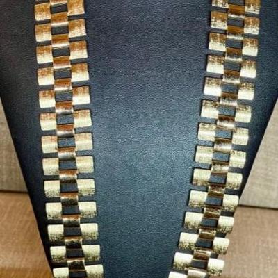 Vintage 1960's  Gold Tone Runway Metal 36 Inch Belt 