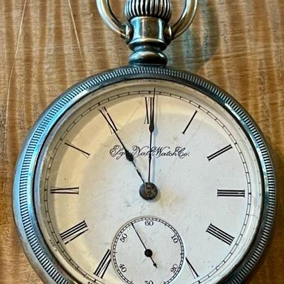 1884 Elgin Watch Company Large Ore Silver Pocket Watch 6306961