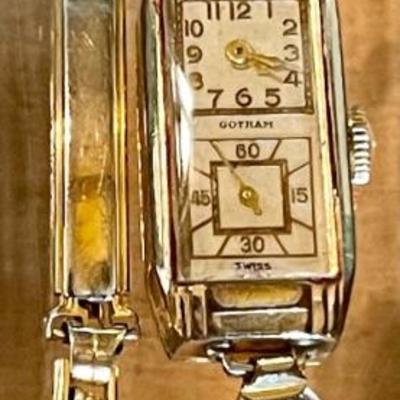 10K Rolled Gold Antique Ladies Gotham Watch - 6 Inch Band 