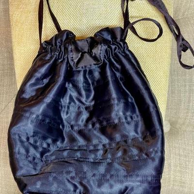 Vintage Clovis Ruffin For Genie Satin Drawstring Bag 