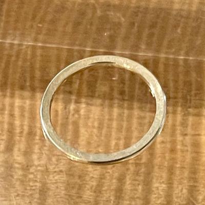 Antique 18K White Gold Engraved Band - Size 6 -total Weight 1.45 Grams 