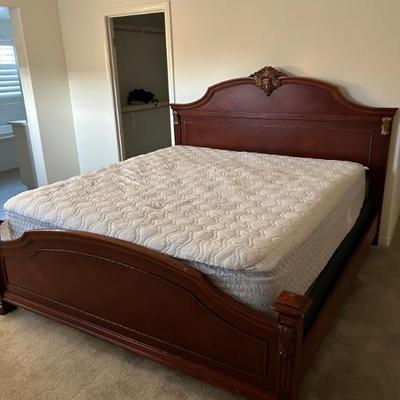 King bed frame and almost new mattress