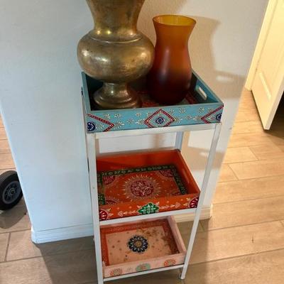 Display cart, vases