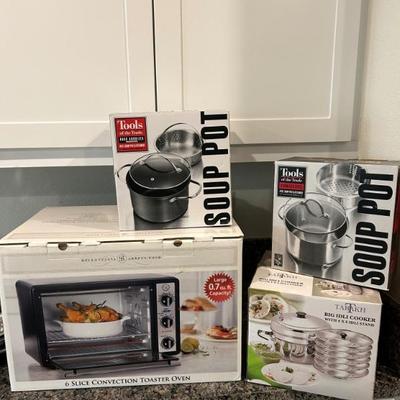 Toaster oven, steamer, soup pot