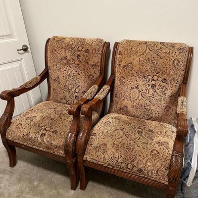 Solid wood chairs. Perfect for reupholstery