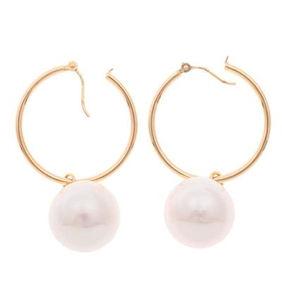 Pair of South Sea Cultured Pearl, 18k Earrings