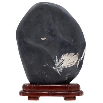 Chrysanthemum Stone with Wood Stand