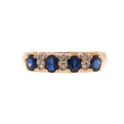 Sapphire, Diamond, 14k Yellow Gold Ring