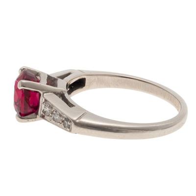 Burma Ruby, Diamond, Platinum Ring