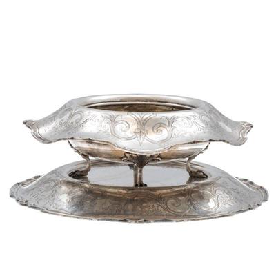 Shreve and Co. Sterling Renaissance Revival Center Bowl and Tray