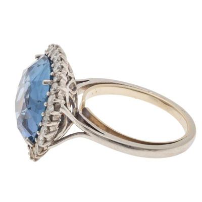 Sapphire, Diamond, Platinum Ring