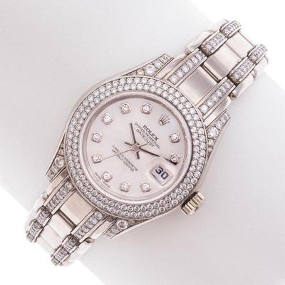 Ladies Diamond, 18k, Rolex Pearlmaster Wristwatch, Ref 80359