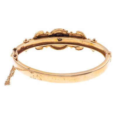Victorian Revival Diamond, Onyx, 14k Yellow Gold Bracelet
