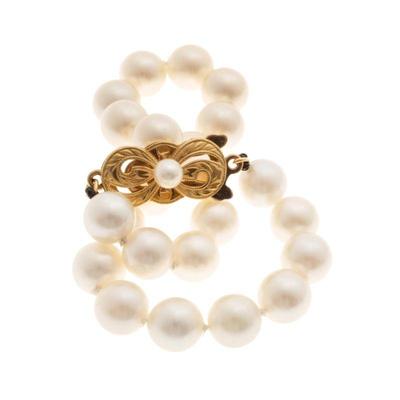 Cultured Pearl, 18k Yellow Gold Bracelet, Mikimoto