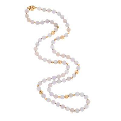 Lavender Jade, 14k Yellow Gold Necklace, Ming's