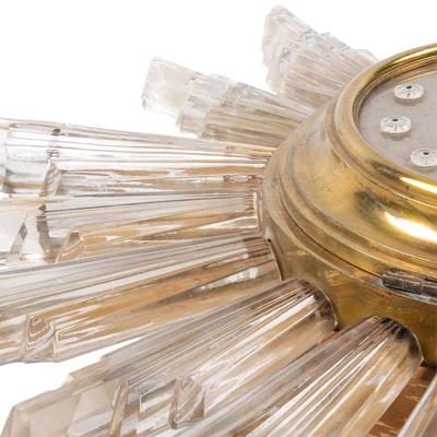 Art Deco Crystal and Brass Wall Clock