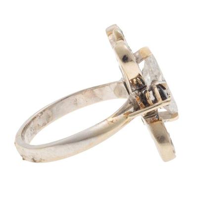Diamond, Sapphire, 14k White Gold Ring