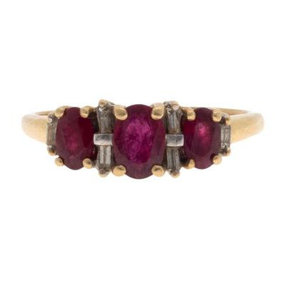 Ruby, Diamond, 14k Yellow Gold Ring