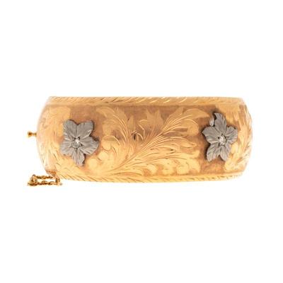 Diamond, 14k Yellow and White Gold Bracelet