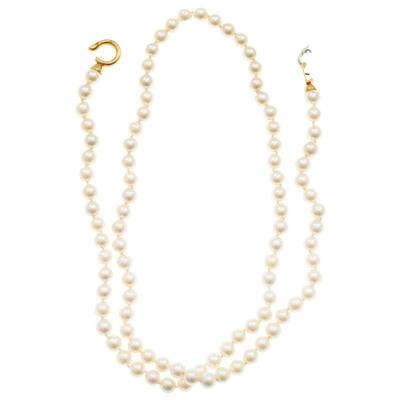 Cultured Pearl, Diamond, 18k Necklace
