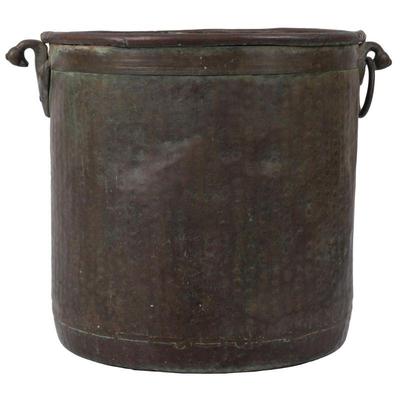 A Victorian Hammered Copper Kitchen Firewood Bucket