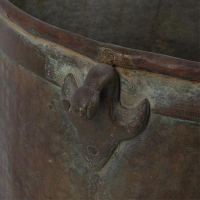 A Victorian Hammered Copper Kitchen Firewood Bucket