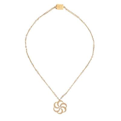 Victorian Diamond, Seed Pearl, 14k Pinwheel Necklace