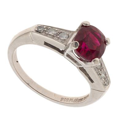 Burma Ruby, Diamond, Platinum Ring