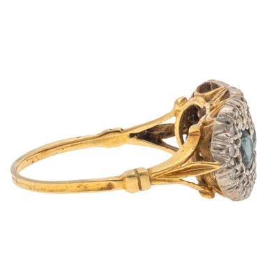 Sapphire, Diamond, 18k, Palladium Ring