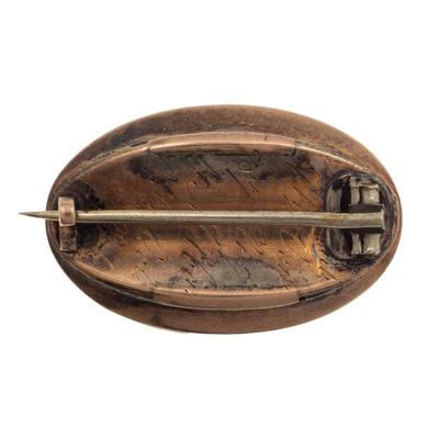 Georgian Hairwork, 14k Mourning Pin